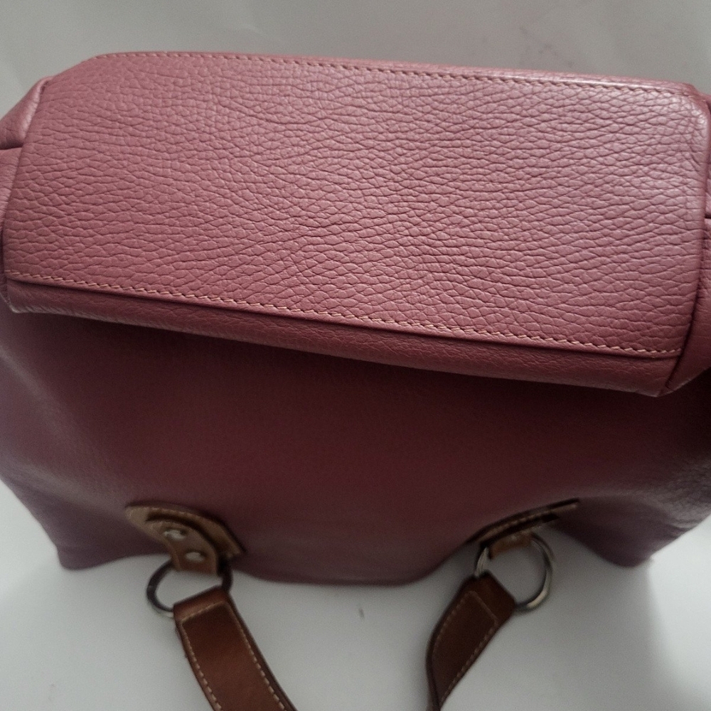 Maurizio Taiuti Women's Handbag Pink Tote with Brown Accents Leather Medium - Picture 12 of 12